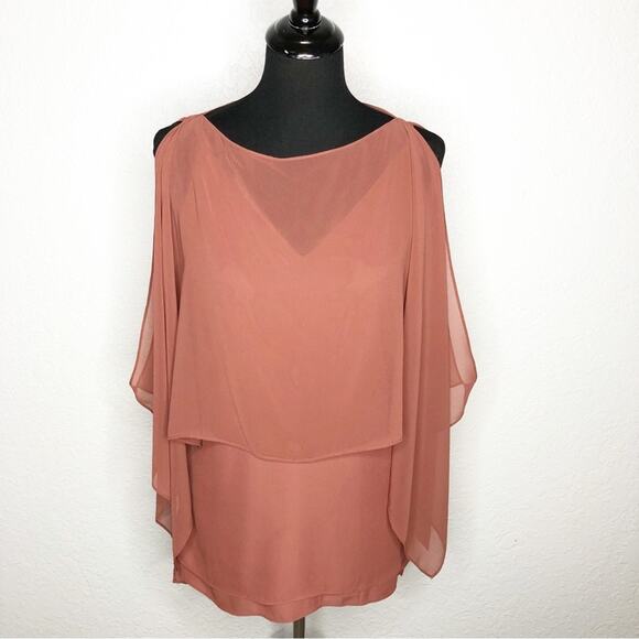 WHBM dusty rose pink sheer cape overlay cami tank top set size Extra Small XS - Picture 1 of 16